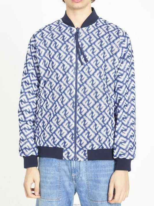 FF Motif Reversible Nylon Bomber Jacket Blue - FENDI - BALAAN 2