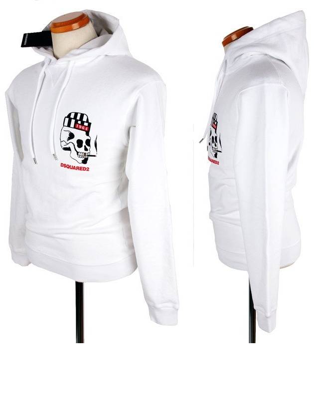 Skull Printing Hoodie White - DSQUARED2 - BALAAN 3