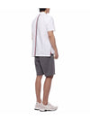 Men's Cotton Pique Center Bag Striped Short Sleeve Polo Shirt White - THOM BROWNE - BALAAN 7