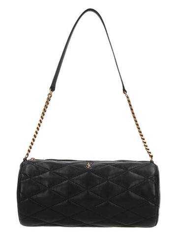 Women's Sade Small Tube Quilted Lambskin Shoulder Bag Black - SAINT LAURENT - BALAAN 1