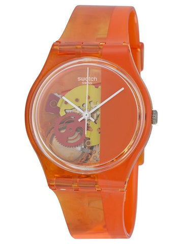 Swatch Bloody Orange Skeleton Dial Orange Plastic Unisex Watch GO116 - SWATCH - BALAAN 1