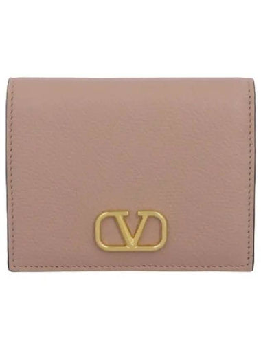 Logo Signature Compact Wallet Rose Canel - VALENTINO - BALAAN 1