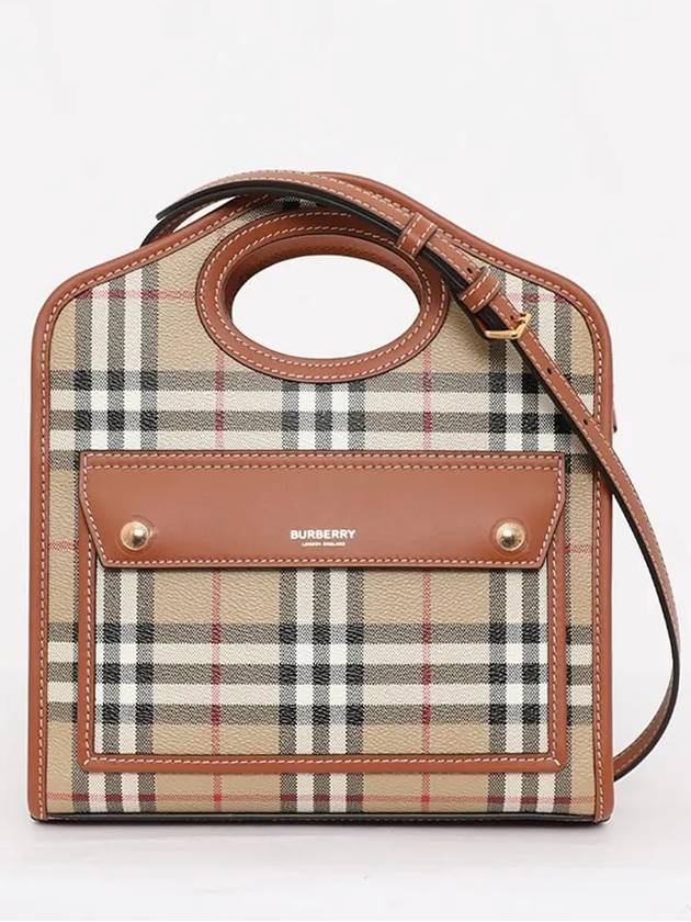 Check Mini Pocket Tote Bag Beige - BURBERRY - BALAAN 2