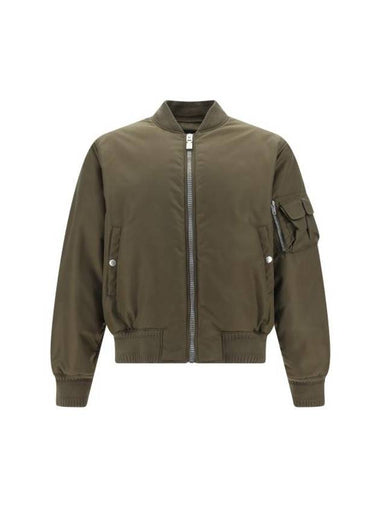 Khaki Nylon Bomber Jacket Green - GIVENCHY - BALAAN 1