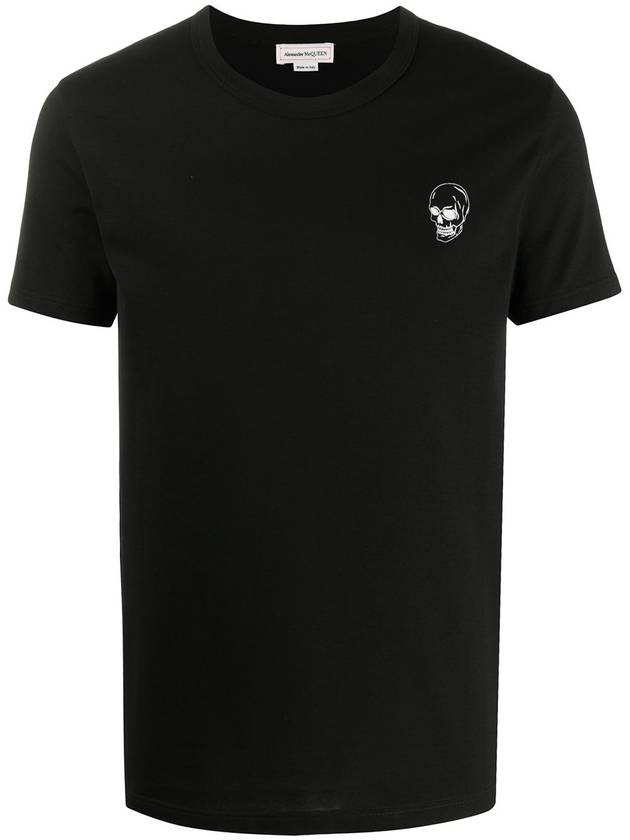 Skull Poker Graphic Print Short Sleeve T-Shirt Black - ALEXANDER MCQUEEN - BALAAN 3