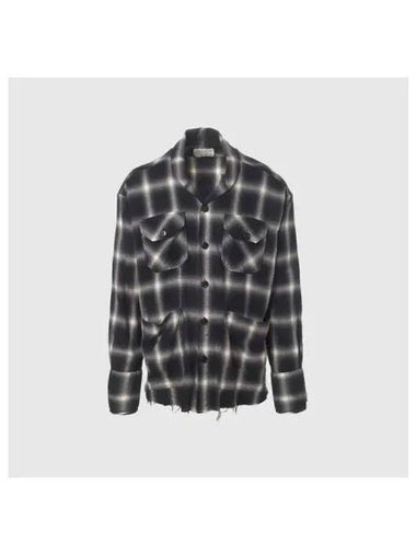 Greg Lauren Plaid Shirt Black GM138 BKWT - GREG LAUREN - BALAAN 1