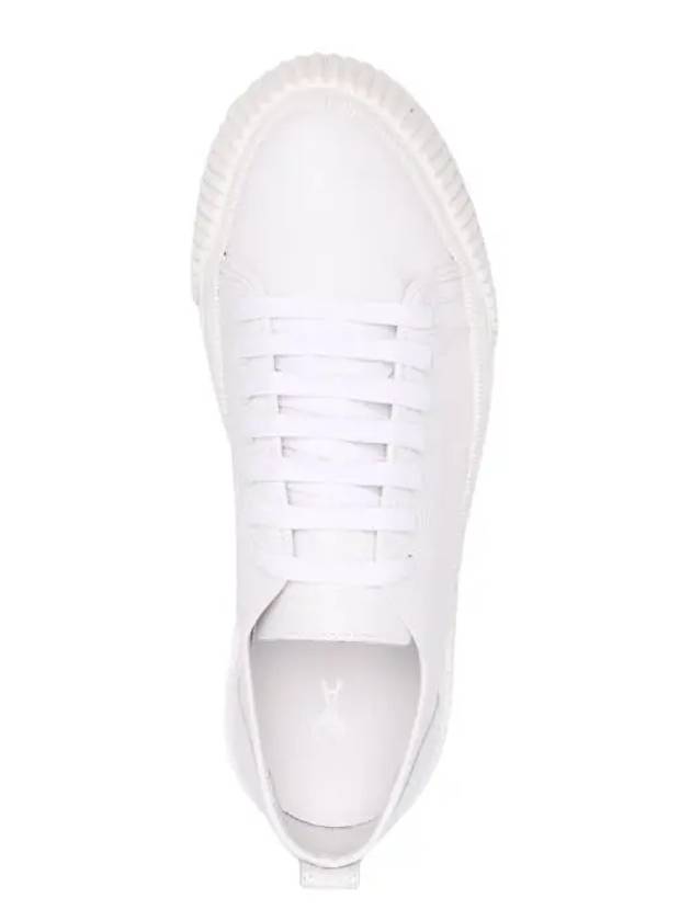 Logo Sole Leather Low Top Sneakers White - AMI - BALAAN.