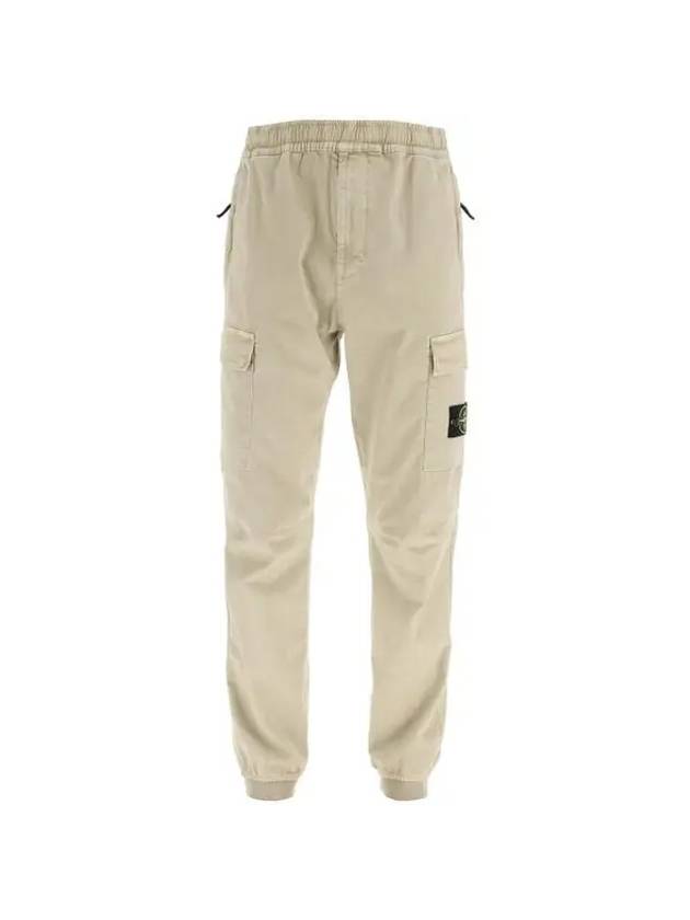 Logo Patch Cargo Track Pants Beige - STONE ISLAND - BALAAN.