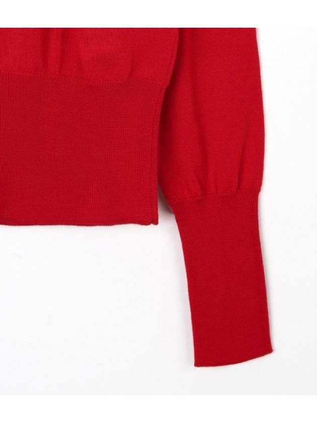 Bea Embroidered Logo Cardigan Red - VIVIENNE WESTWOOD - BALAAN 5