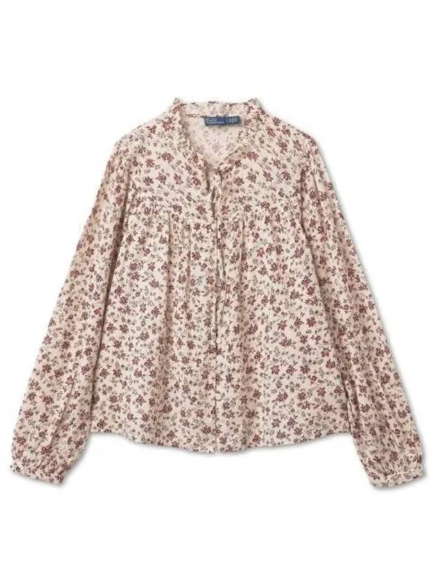 W Floral Cotton Gauze Blouse Rose Garden - POLO RALPH LAUREN - BALAAN 1