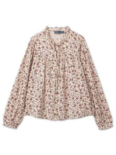 W Floral Cotton Gauze Blouse Rose Garden - POLO RALPH LAUREN - BALAAN 1