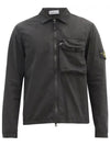 Stone Island Three Button Pocket Garment Dyed Cotton Zip Up Shirt Jacket Shirt - STONE ISLAND - BALAAN 1