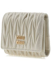 Matelasse Logo Nappa Leather Half Wallet White - MIU MIU - BALAAN 3