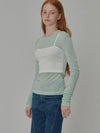 See Through Wool Jersey T shirt Mint - OPENING SUNSHINE - BALAAN 1