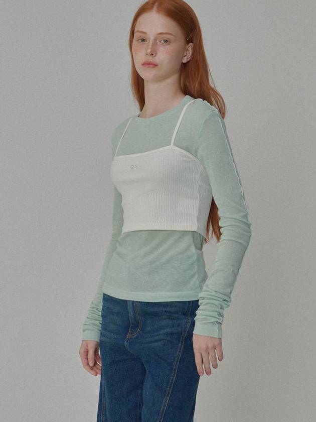 See Through Wool Jersey T shirt Mint - OPENING SUNSHINE - BALAAN 1