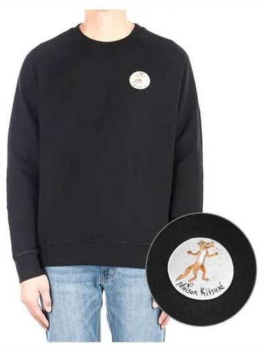 Men s Ollie Flower Fox Sweatshirt 1 BLACK 271534 - MAISON KITSUNE - BALAAN 1