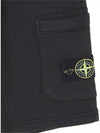 Fleece Bermuda Shorts Black - STONE ISLAND - BALAAN 6