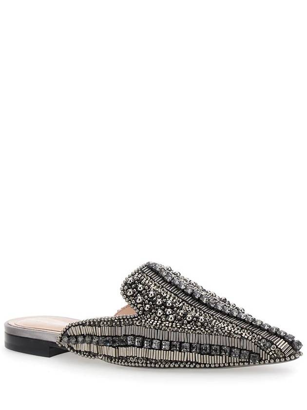 Grey Mules With Embroideries In Leather And Acetate Woman - ALBERTA FERRETTI - BALAAN 2