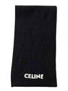 Logo Ribbed Wool Muffler Black - CELINE - BALAAN 2