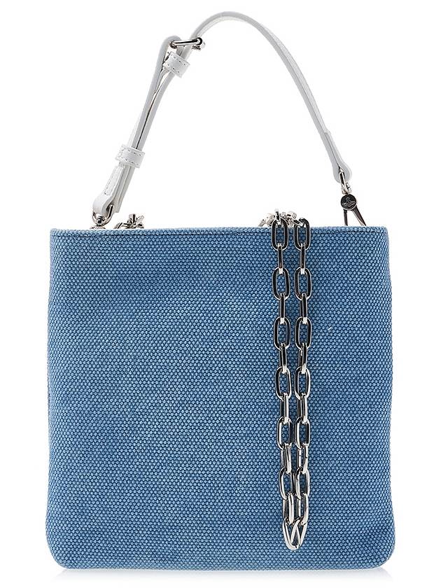 Logo Plaque Square Canvas Tote Bag Blue - VIVIENNE WESTWOOD - BALAAN 4