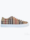 Vintage Check and Leather Sneakers Archive Beige - BURBERRY - BALAAN 2