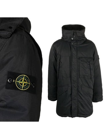 Opaque Nyoln Twill Down Parka Black - STONE ISLAND - BALAAN 2