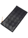 Intrecciato Zipper Long Card Wallet Black - BOTTEGA VENETA - BALAAN 6