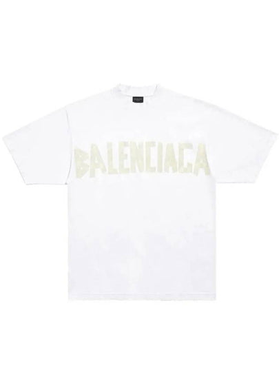 Tape Type Logo Medium Fit Short Sleeve T-Shirt White - BALENCIAGA - BALAAN 2