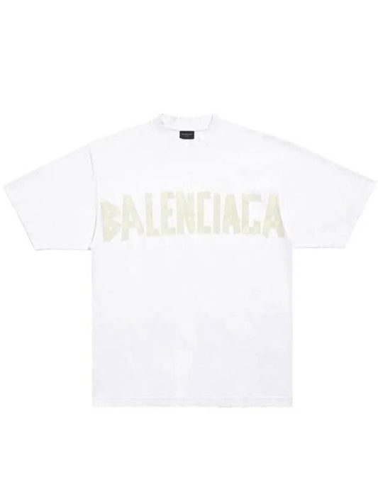 Tape Type Logo Medium Fit Short Sleeve T-Shirt White - BALENCIAGA - BALAAN 2