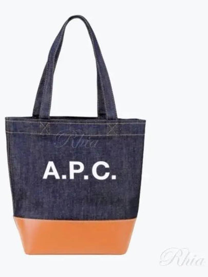 Logo Denim Axel Small Tote Bag Brown - A.P.C. - BALAAN 2