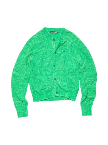 Face Crew Neck Cardigan Bright Green - ACNE STUDIOS - BALAAN 1