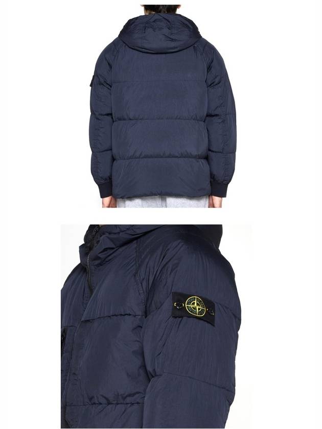 Garment Dyed Crinkle Reps Recycled Nylon Hoodie Padding Navy - STONE ISLAND - BALAAN 6