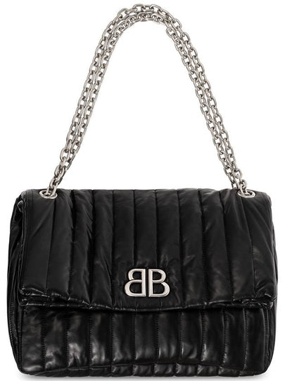 Monaco Chain Medium Shoulder Bag Black - BALENCIAGA - BALAAN 2