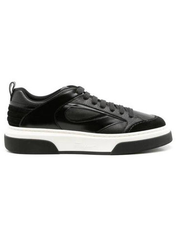 Casina Mix Low Top Sneakers Black - SALVATORE FERRAGAMO - BALAAN 1