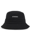 Le Bob Gadjo Bow Metal Logo Drawstring Bucket Hat Black - JACQUEMUS - BALAAN 1