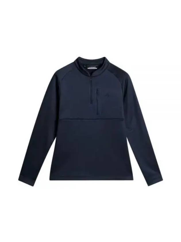 Adam Quarter Zipper Mid Layer Long Sleeve T-Shirt Navy - J.LINDEBERG - BALAAN 2