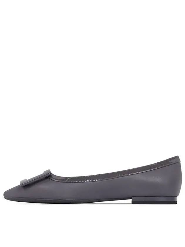 Gommettine Buckle Leather Flats Dark Grey - ROGER VIVIER - BALAAN 3