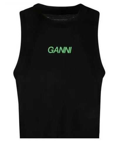 Active Mesh Sleeveless Black - GANNI - BALAAN 2