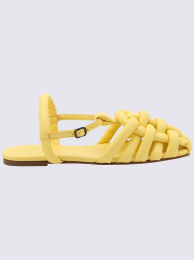 Hereu Yellow Leather Cabersa Sandals - HEREU - BALAAN 1