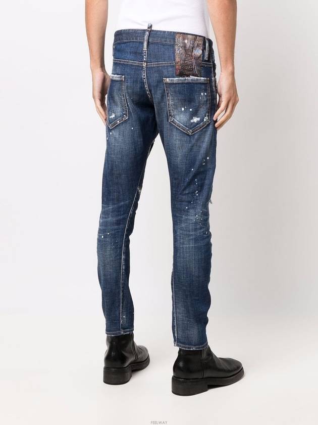 Men's Dark Reveal Wash Sexy Twist Jeans Blue - DSQUARED2 - BALAAN.