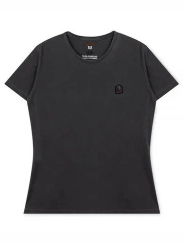 Women s Logo Patch Black Short Sleeve T Shirt PWTEEBT32 541 1156694 - PARAJUMPERS - BALAAN 1