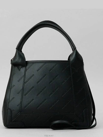 Navy XS Embossed Logo Tote Bag Black - BALENCIAGA - BALAAN 2