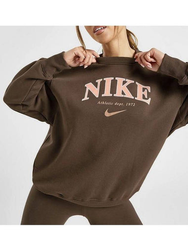 Sweatshirt FB9960 004 Brown WOMENS S L Euro Fit - NIKE - BALAAN 1