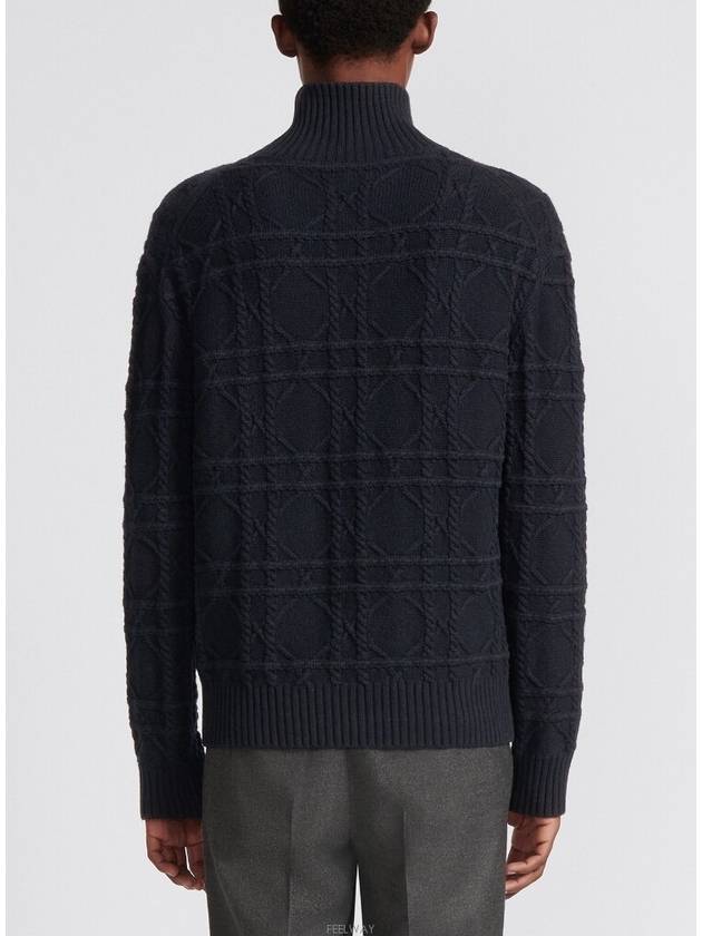 Cashmere Logo Knit Turtleneck Navy - DIOR - BALAAN 3