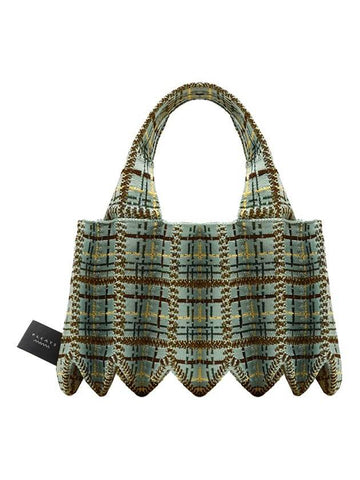 Tweed mini tote bag pistachio - PLEATSMAMA - BALAAN 1