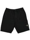 Fleece Bermuda Shorts Black - STONE ISLAND - BALAAN 3