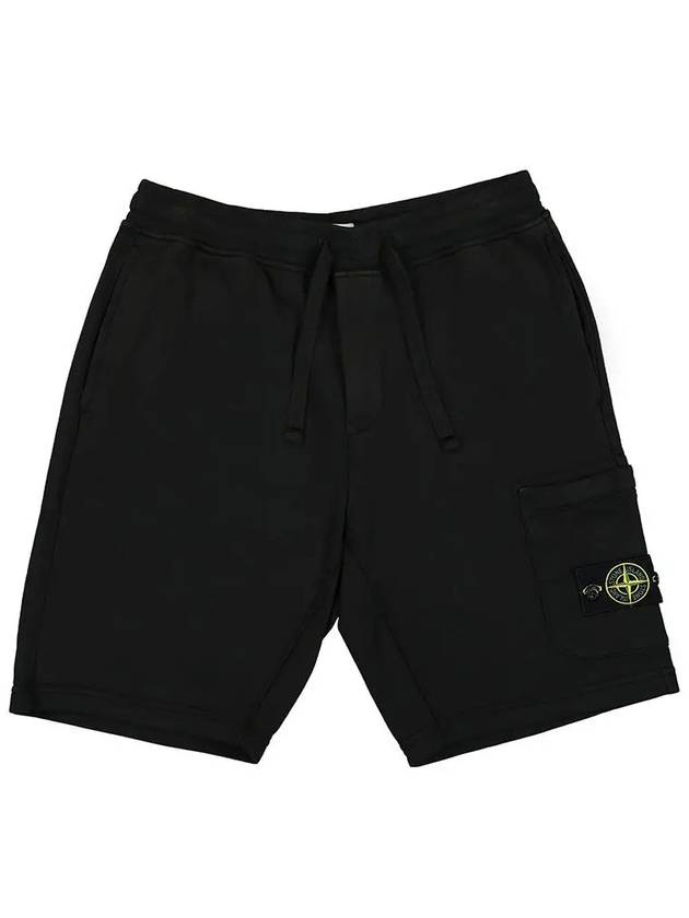 Fleece Bermuda Shorts Black - STONE ISLAND - BALAAN 2