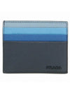 Logo Saffiano Leather Card Wallet Blue - PRADA - BALAAN 1