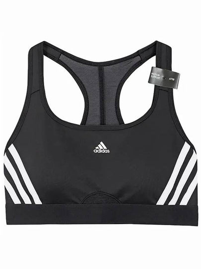 Power React Medium Support 3 Stripes Bra Black - ADIDAS - BALAAN 2