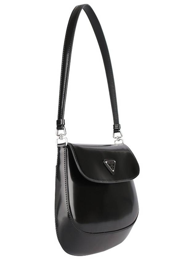 Cleo Brushed Flap Shoulder Bag Black - PRADA - BALAAN 4